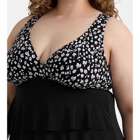 Simply Slim Women's and Women's Plus Get Ruffled Swim Dress, Sizes S-2X - Picture 2 of 4